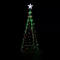 Northlight Led Lighted Twinkle Cone Tree - 5ft - Red And Green Lights Christmas Yard Art