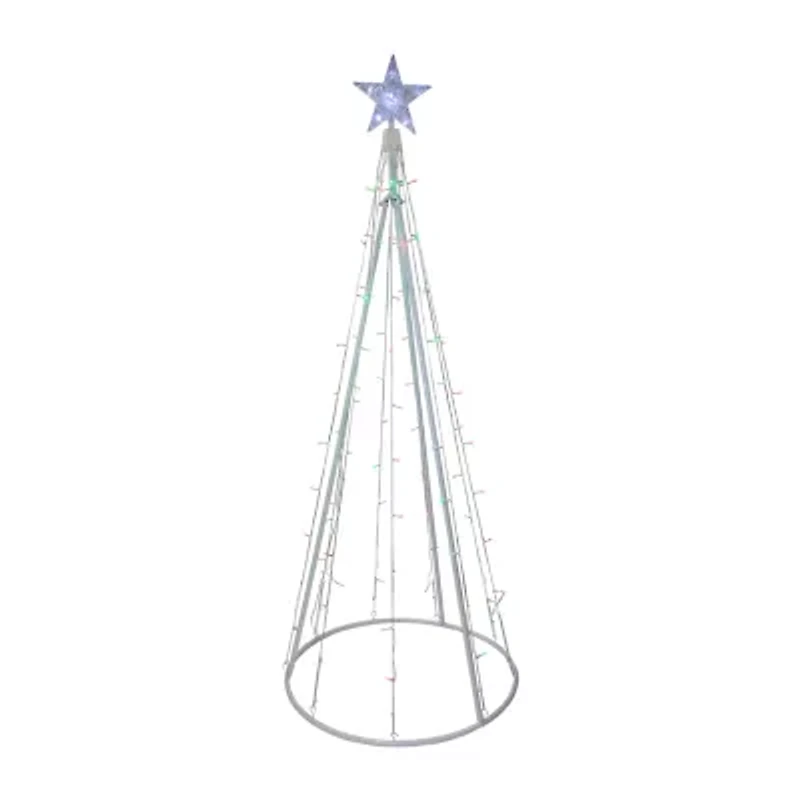 Northlight Led Lighted Twinkle Cone Tree - 5ft - Red And Green Lights Christmas Yard Art