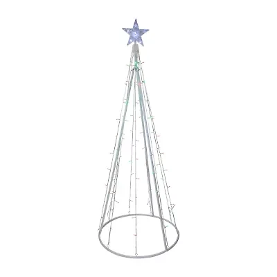 Northlight Led Lighted Twinkle Cone Tree - 5ft - Red And Green Lights Christmas Yard Art