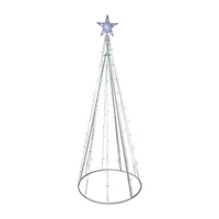 Northlight Led Lighted Twinkle Cone Tree - 5ft - Red And Green Lights Christmas Yard Art