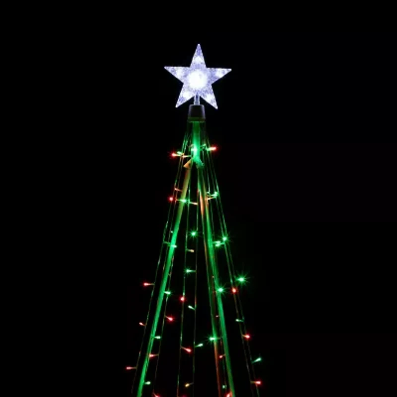 Northlight Led Lighted Twinkle Cone Tree - 5ft - Red And Green Lights Christmas Yard Art