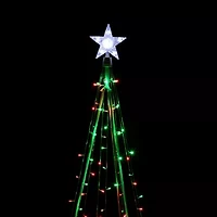 Northlight Led Lighted Twinkle Cone Tree - 5ft - Red And Green Lights Christmas Yard Art