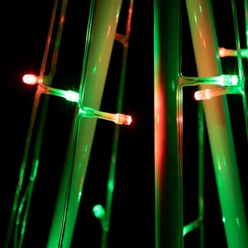 Northlight Led Lighted Twinkle Cone Tree - 5ft - Red And Green Lights Christmas Yard Art