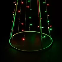Northlight Led Lighted Twinkle Cone Tree - 5ft - Red And Green Lights Christmas Yard Art