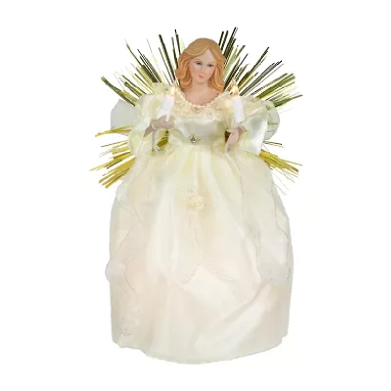 Northlight Angel With Lighted - 10.5in - Gold - Clear Lights Christmas Tree Topper