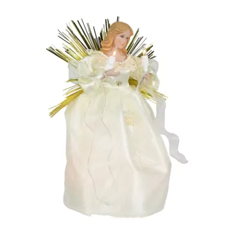 Northlight Angel With Lighted - 10.5in - Gold - Clear Lights Christmas Tree Topper