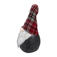 Northlight Plaid Bendable Hat Sitting - 25in - Red And Gray Christmas Gnome