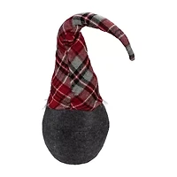 Northlight Plaid Bendable Hat Sitting - 25in - Red And Gray Christmas Gnome