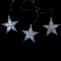 Northlight 3 White Led Cascading Snowfall Star - 2 Ft Clear Wire Outdoor Icicle Lights