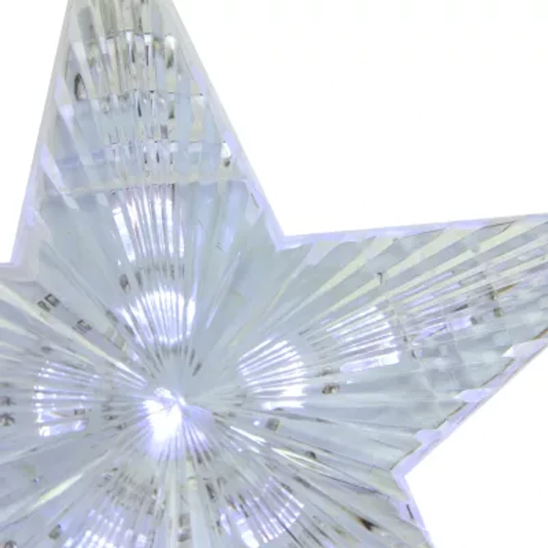 Northlight 3 White Led Cascading Snowfall Star - 2 Ft Clear Wire Outdoor Icicle Lights