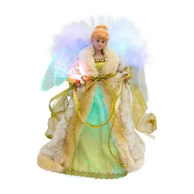 Northlight Color-Changing Fiber Optic Angel - 12in - Gold Christmas Tree Topper