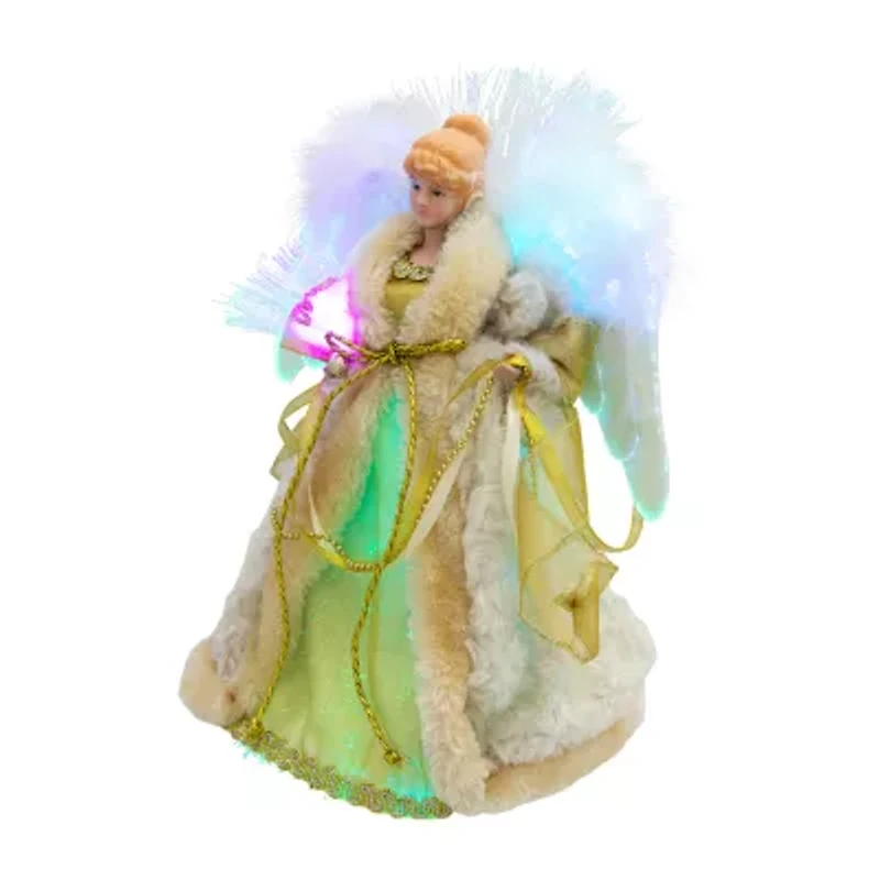 Northlight Color-Changing Fiber Optic Angel - 12in - Gold Christmas Tree Topper