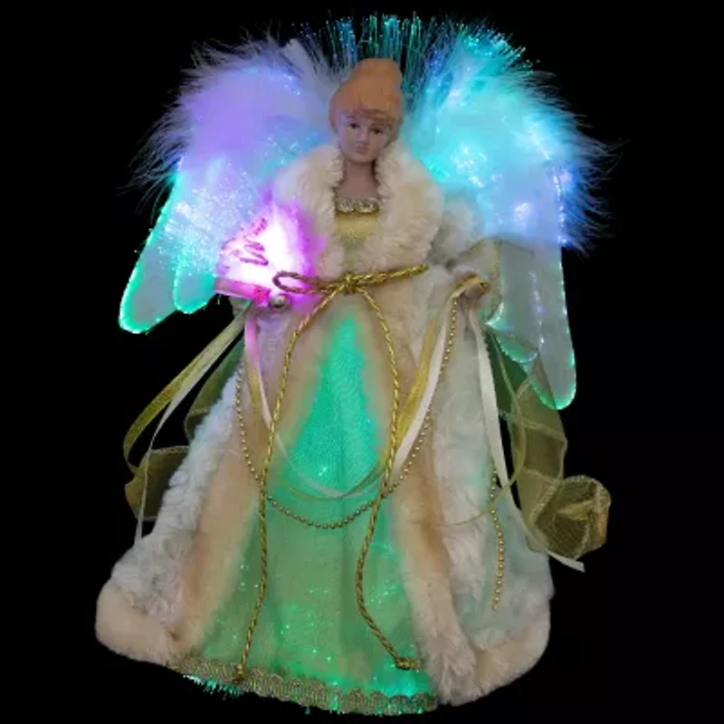 Northlight Color-Changing Fiber Optic Angel - 12in - Gold Christmas Tree Topper
