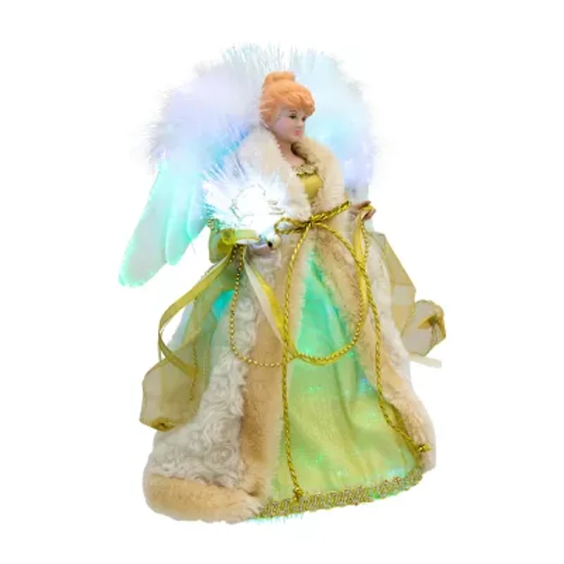 Northlight Color-Changing Fiber Optic Angel - 12in - Gold Christmas Tree Topper