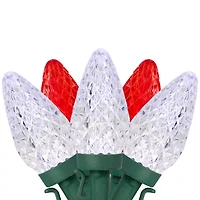 Northlight 100-Count Red And Pure White Faceted Led C9 66ft Green Wire String Lights