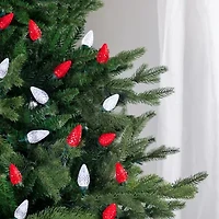 Northlight 100-Count Red And Pure White Faceted Led C9 66ft Green Wire String Lights