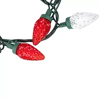 Northlight 100-Count Red And Pure White Faceted Led C9 66ft Green Wire String Lights