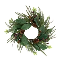 Northlight Mixed Foliage With Berries 20in Unlit Wreath