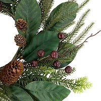 Northlight Mixed Foliage With Berries 20in Unlit Wreath