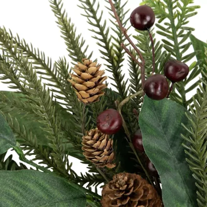 Northlight Mixed Foliage With Berries 20in Unlit Wreath