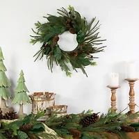Northlight Mixed Foliage With Berries 20in Unlit Wreath