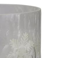 Northlight 10in Deer Pine And Snowflakes Hand Painted Candle Holder