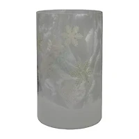 Northlight 10in Deer Pine And Snowflakes Hand Painted Candle Holder