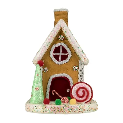 Northlight Gingerbread Glitter Candy House - 13in Gingerbread House