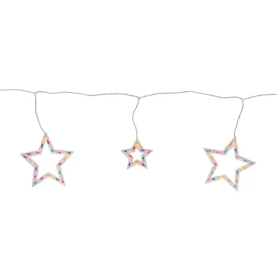 Northlight Star Shaped Mini - 7ft - Multi-Color - White Wire Outdoor Icicle Lights