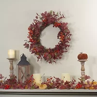 Northlight Red Berries - 24in Wreath