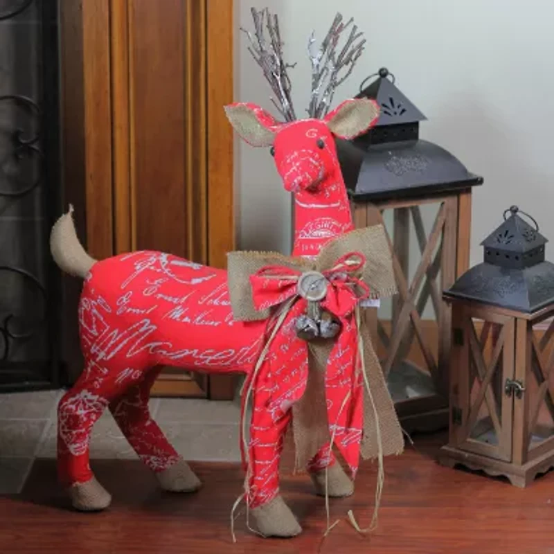 Northlight 24" Reindeer With Burlap Bow Christmas Tabletop Decor