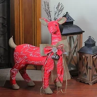 Northlight 24" Reindeer With Burlap Bow Christmas Tabletop Decor