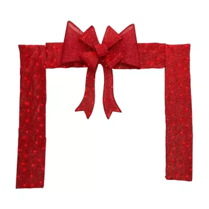 Northlight 8ft Red Led Lighted Doorway Arch With Bow Wall Sign
