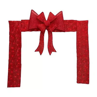 Northlight 8ft Red Led Lighted Doorway Arch With Bow Wall Sign