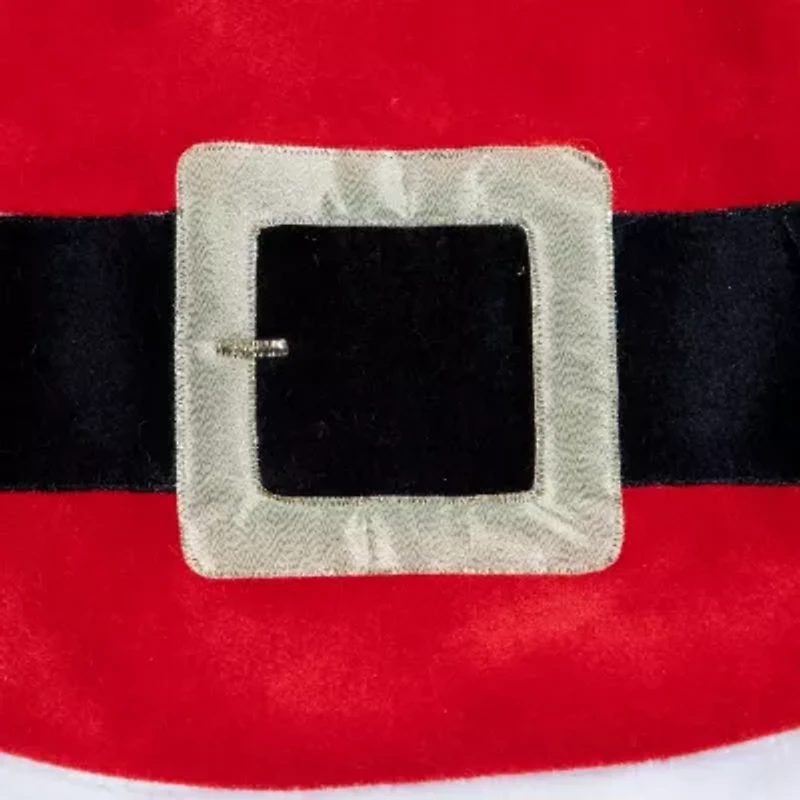 Northlight 48in Red And White Velveteen Santa Claus Belt Buckle Indoor Tree Skirt