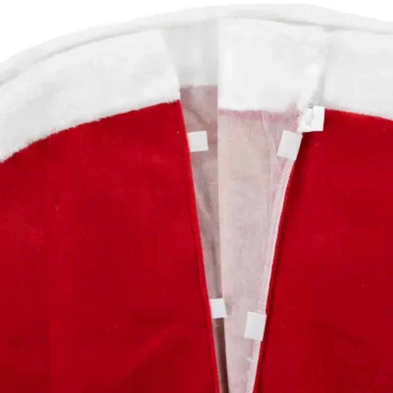 Northlight 48in Red And White Velveteen Santa Claus Belt Buckle Indoor Tree Skirt