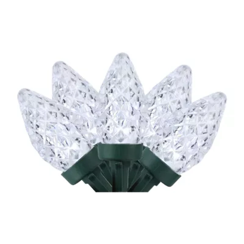 Northlight 100ct Pure White Led Faceted C7 66ft Green Wire String Lights