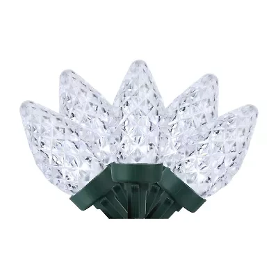Northlight 100ct Pure White Led Faceted C7 66ft Green Wire String Lights