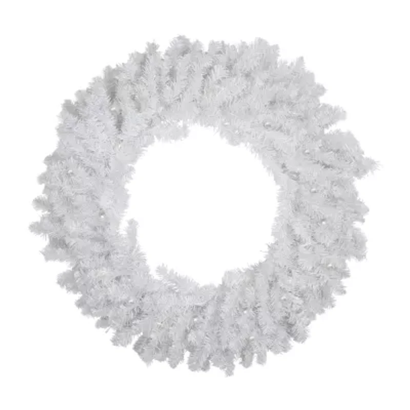 Northlight Pre-Lit Led White Canadian Pine 30-Inch Clear Lights Wreath