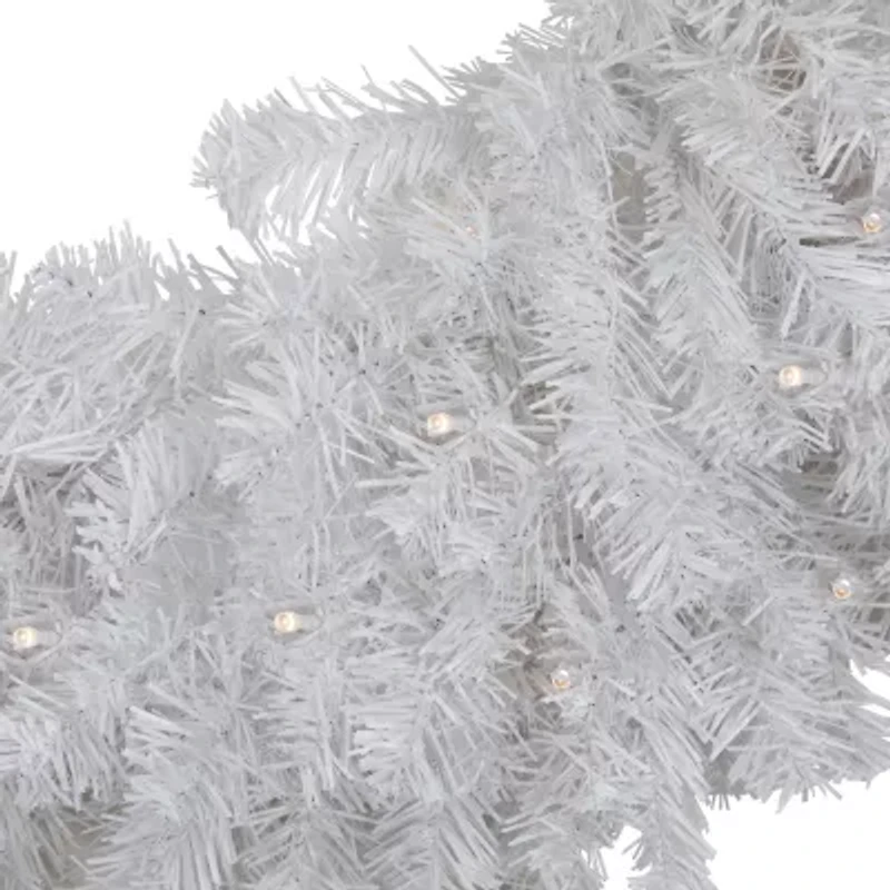 Northlight Pre-Lit Led White Canadian Pine 30-Inch Clear Lights Wreath