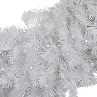 Northlight Pre-Lit Led White Canadian Pine 30-Inch Clear Lights Wreath