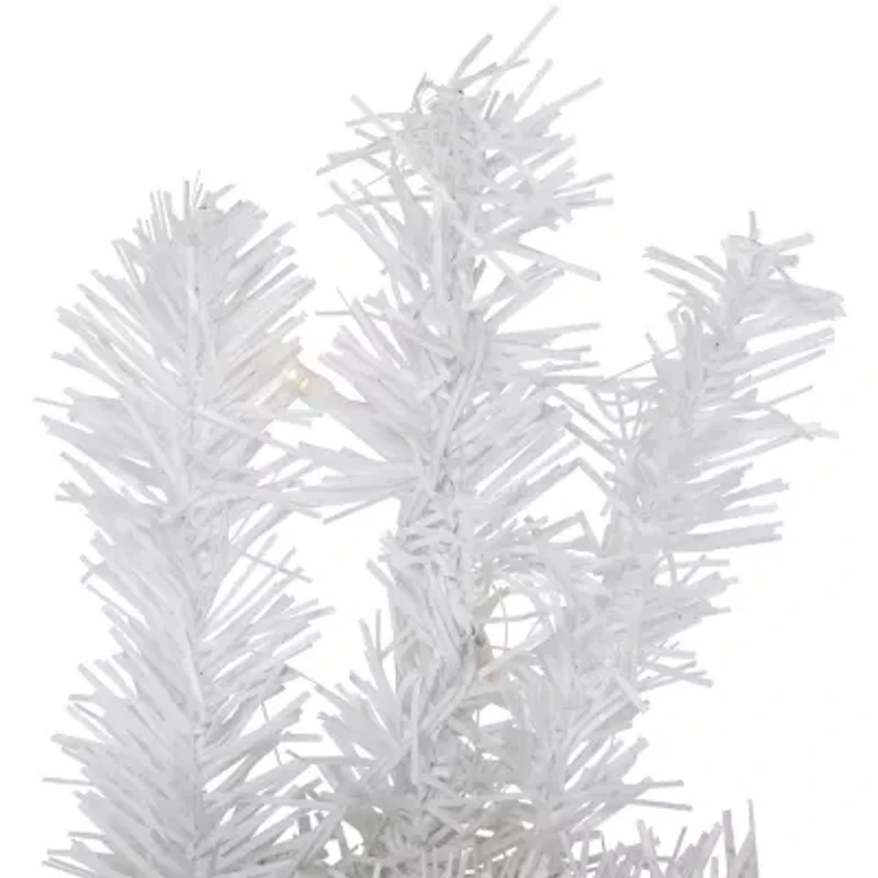 Northlight Pre-Lit Led White Canadian Pine 30-Inch Clear Lights Wreath