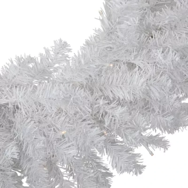 Northlight Pre-Lit Led White Canadian Pine 30-Inch Clear Lights Wreath