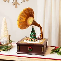 Northlight Led Lighted And Musical Gramophone Animated - 14in Plays Music Christmas Tabletop Decor