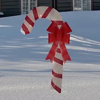 Northlight Pre-Lit Striped Candy Cane With Bow- 8ft Christmas Yard Art