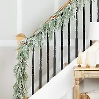 Northlight Real Touch™ Flocked Cedar Pine - 10ft - Unlit Christmas Indoor Garland