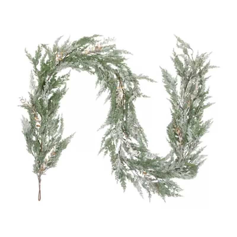 Northlight Real Touch™ Flocked Cedar Pine - 10ft - Unlit Christmas Indoor Garland