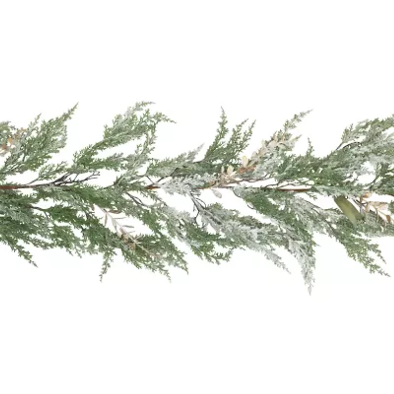 Northlight Real Touch™ Flocked Cedar Pine - 10ft - Unlit Christmas Indoor Garland