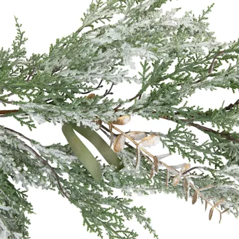 Northlight Real Touch™ Flocked Cedar Pine - 10ft - Unlit Christmas Indoor Garland