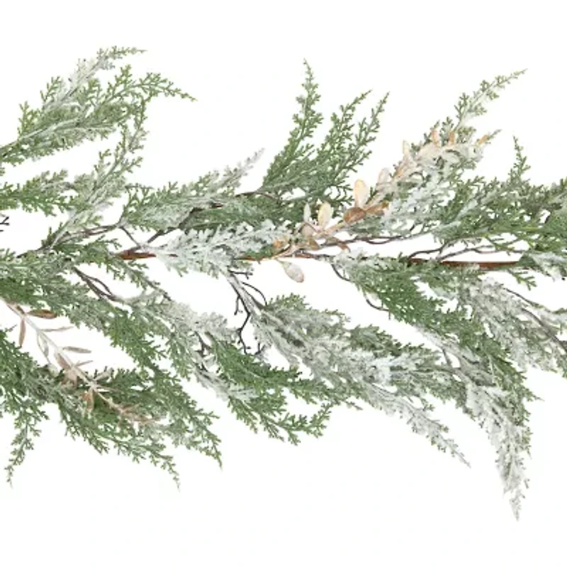 Northlight Real Touch™ Flocked Cedar Pine - 10ft - Unlit Christmas Indoor Garland